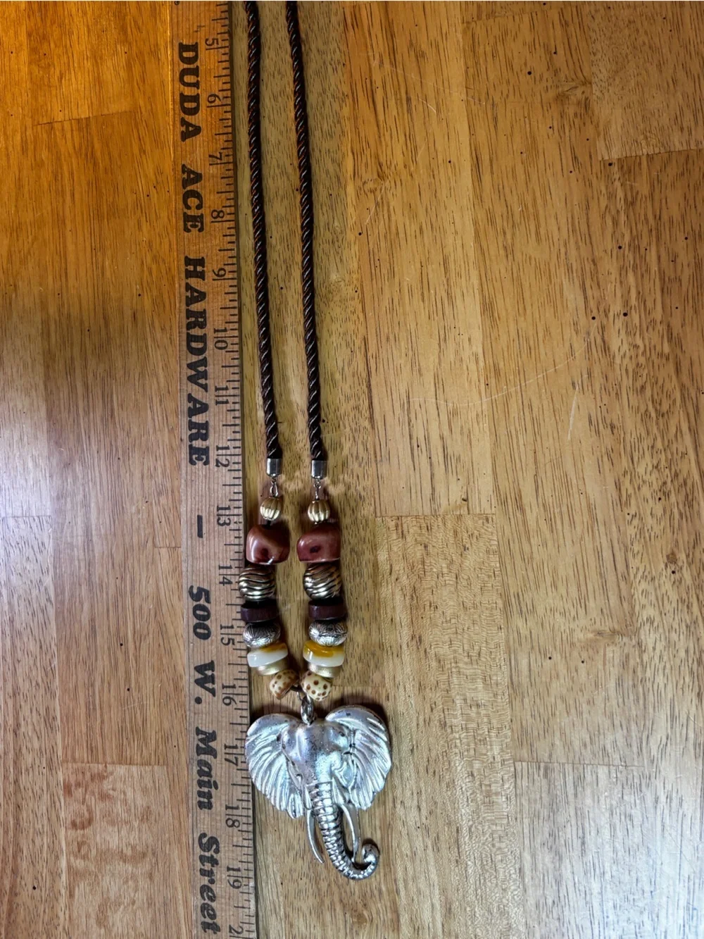 Boho Elephant Pendant Beaded Necklace Artisan Style Fashion Jewelry